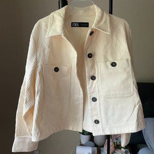 Zara Cropped Corduroy Button Up